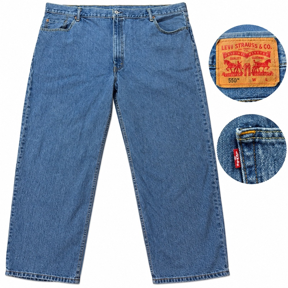 Levis 550 Jeans Mens 50x30 Relaxed Tapered Medium Wash Blue Denim 01550-4891